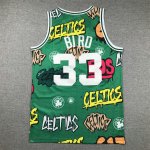 Maillot de Basket #33 Bird Boston Celtics Graffiti Vert